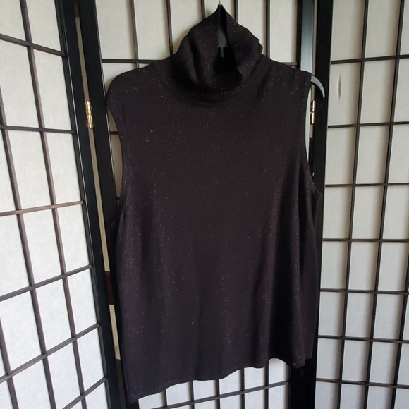 Kate hill 1x black sparkly turtleneck sleeveless - Picture 6 of 8